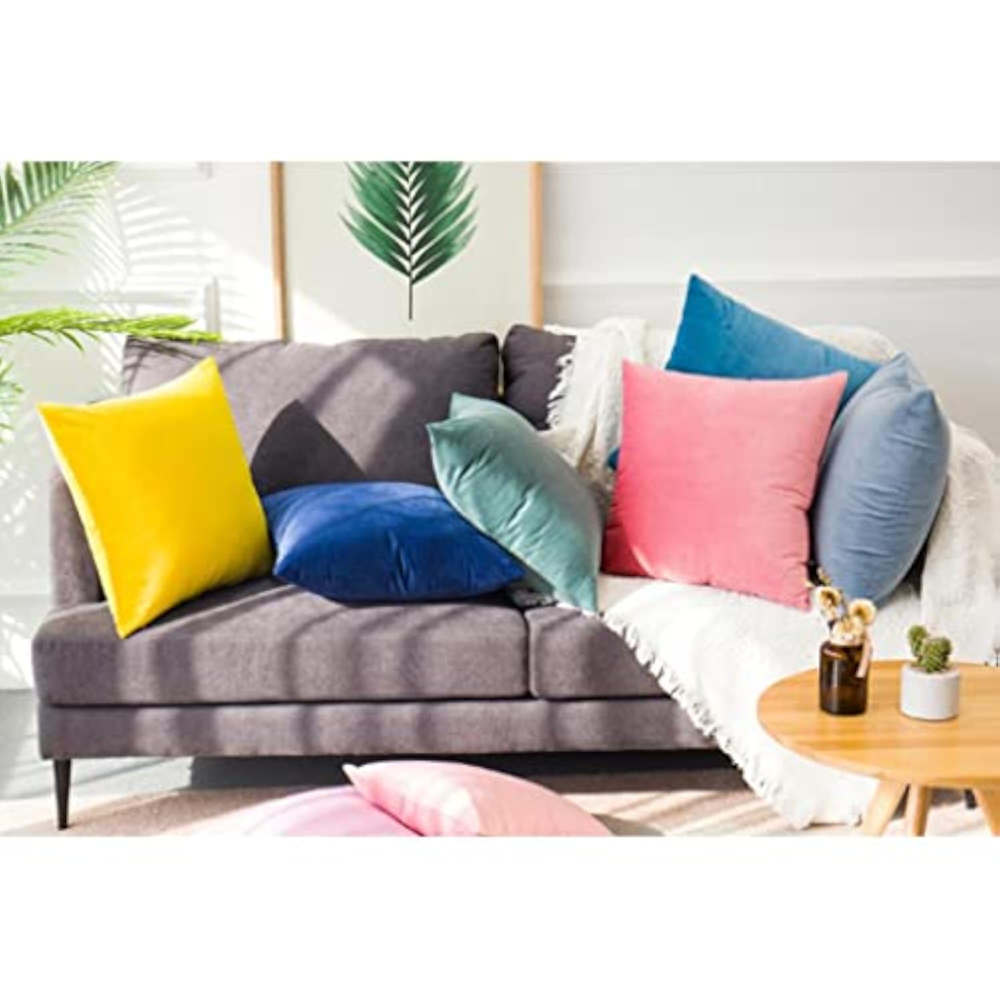 Soft Velvet Solid Color Throw Pillow Cover